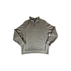 Polo Ralph Lauren Sweater Adult Extra Large Gray Quarter Zip Stretch Mens